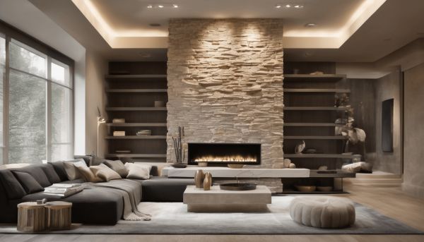 Élégance et ambiance chaleureuse avec des idées déco salon pierre de parement
